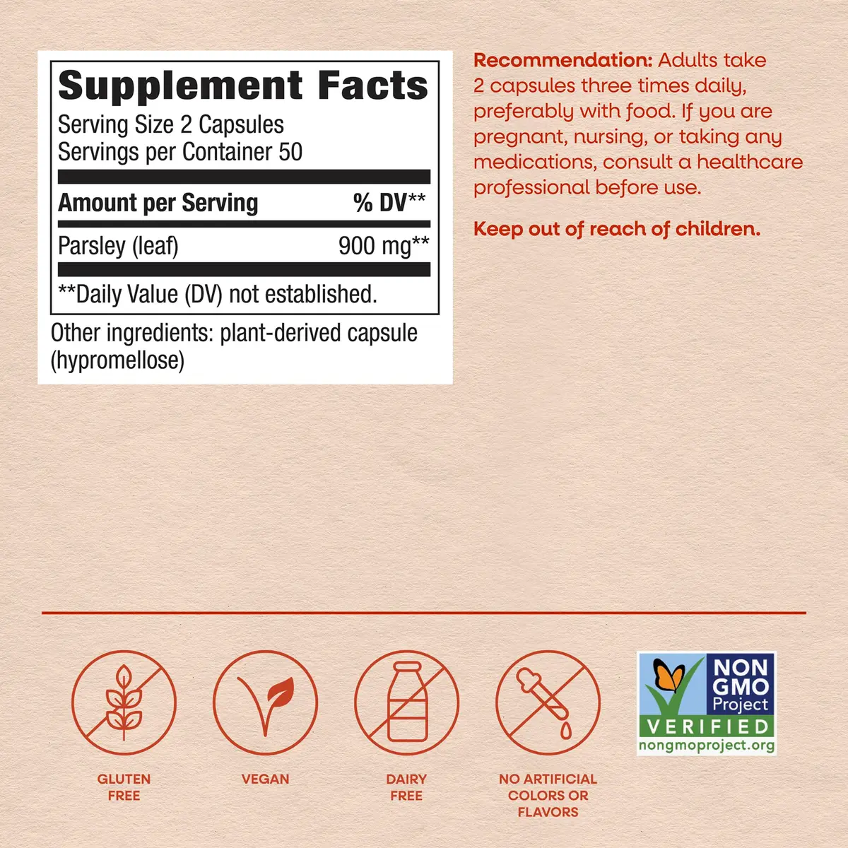 Nature's Way Parsley Leaf Dietary Supplement 100 ct | Supports Chlorophyll & Herbal Tradition - view 6