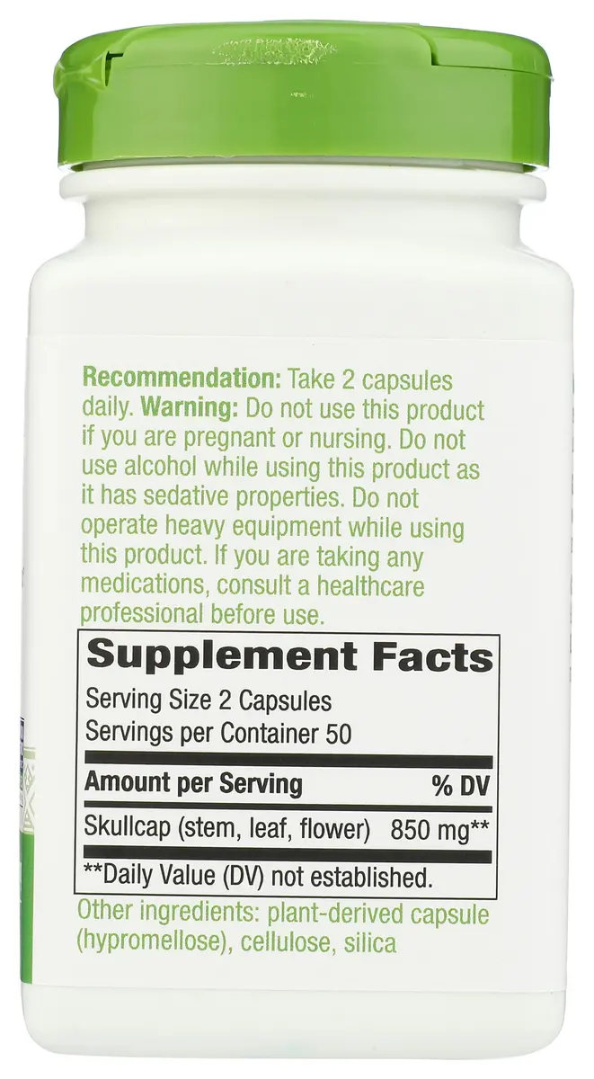 Nature's Way Skullcap Herb - Traditional Sleep Support* - 850mg per 2-Capsule Serving - Vegan, Dairy-Free & Gluten-Free - 100 Count - view 6