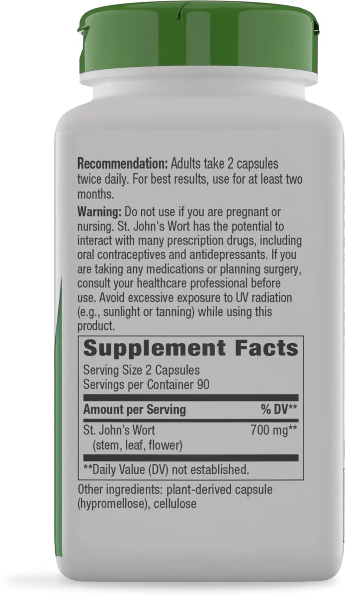 Nature's Way St. John’s Wort Capsules, 700 mg | Supports Mood & Wellbeing, Vegan, 180 ct - view 9