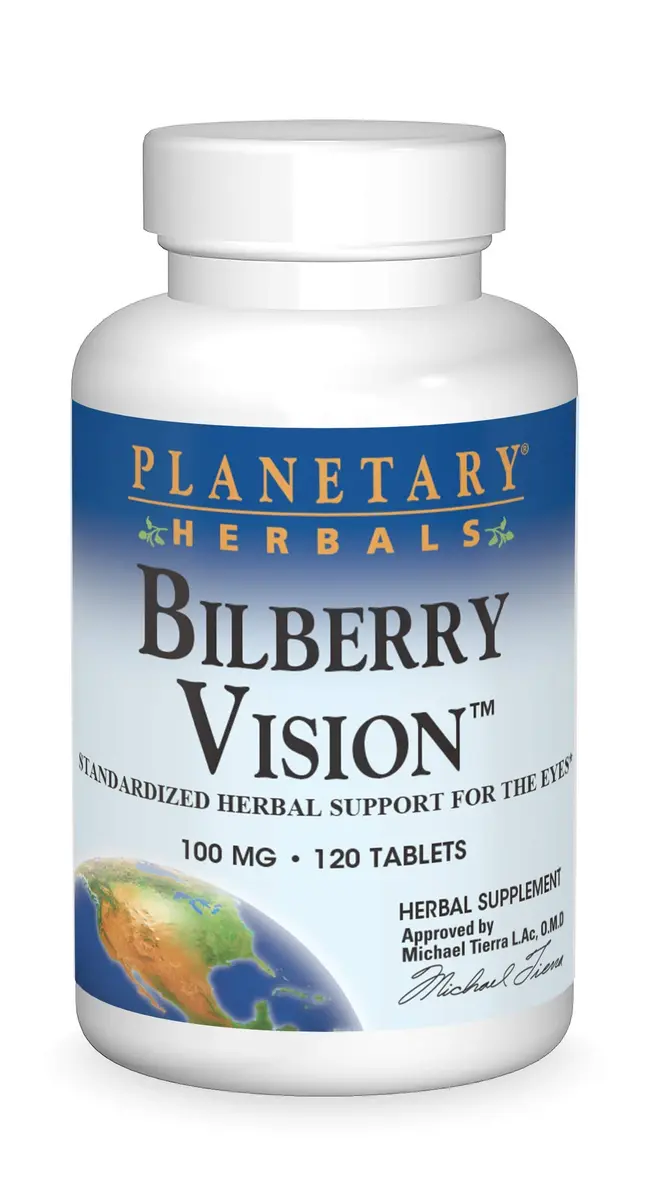 Planetary Herbals Bilberry Vision Tablets 120 Count | Supports Eye Health & Antioxidant Protection - main product image