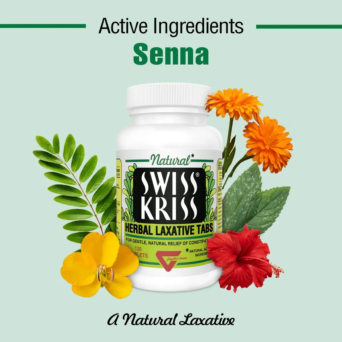 Swiss Kriss Senna Tablets 120 Ct | Herbal Laxatives for Constipation Relief - view 6