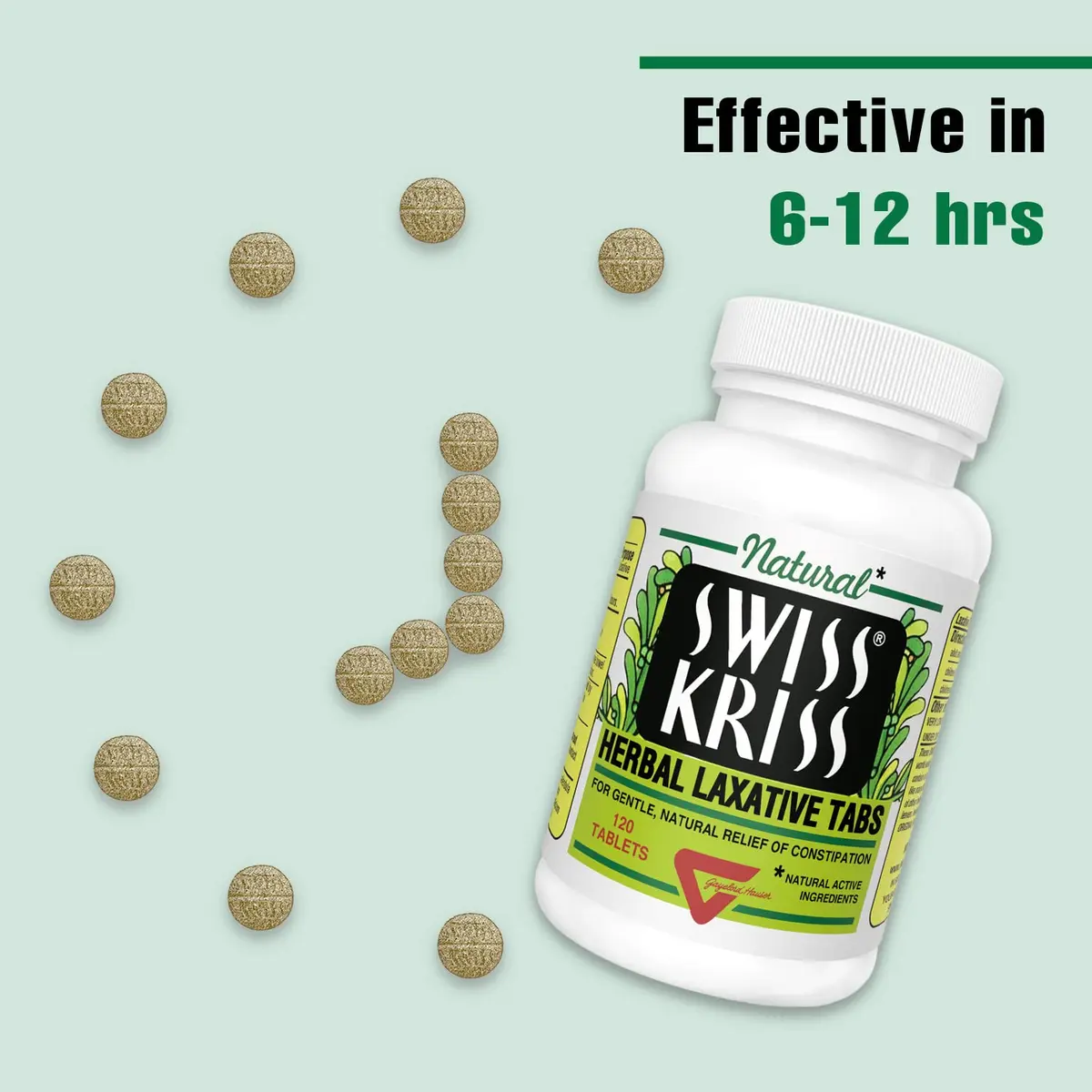 Swiss Kriss Senna Tablets 120 Ct | Herbal Laxatives for Constipation Relief - view 3