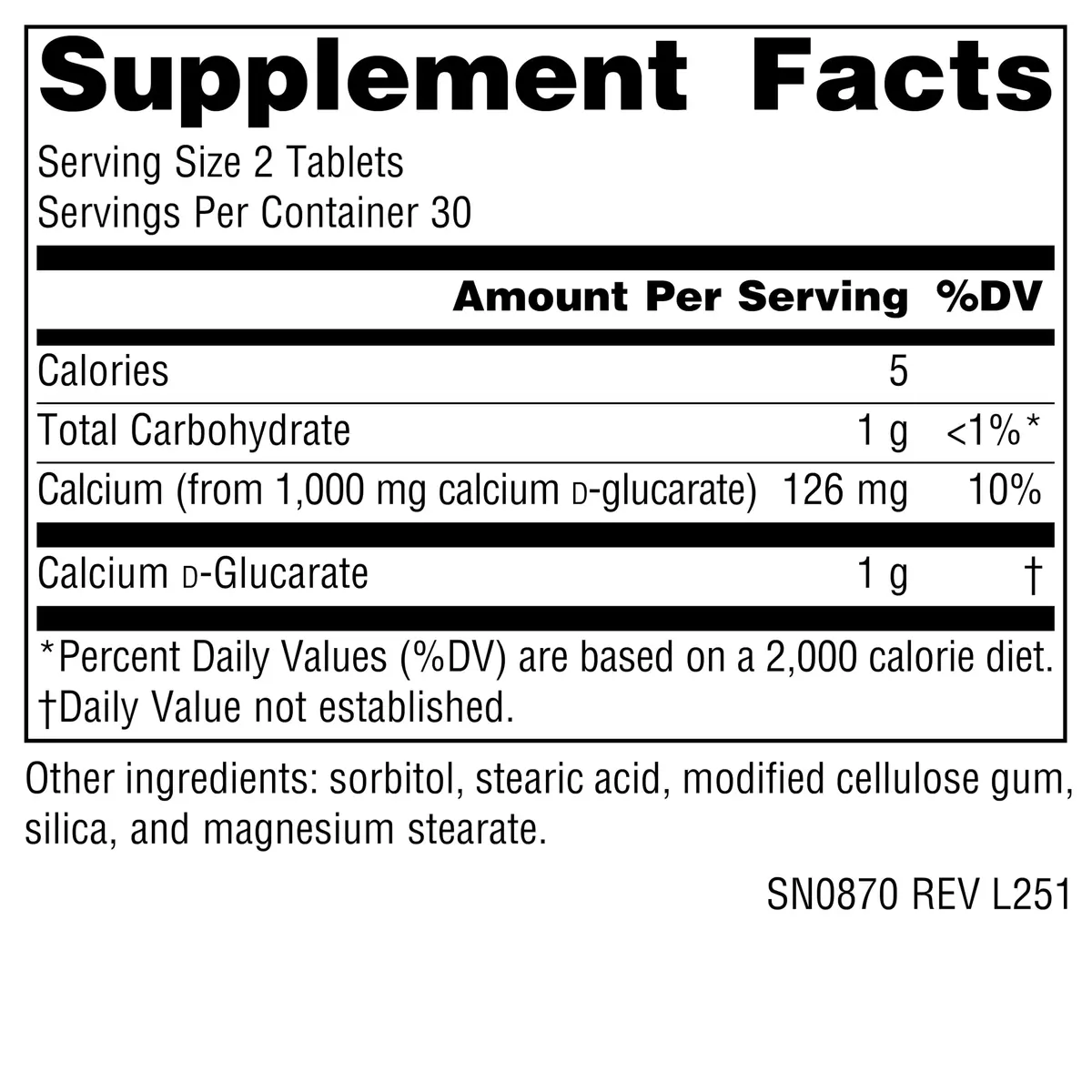 Source Naturals Calcium D-Glucarate 500 mg | Cellular Detoxifier, 60 Tablets, Vegetarian - view 2