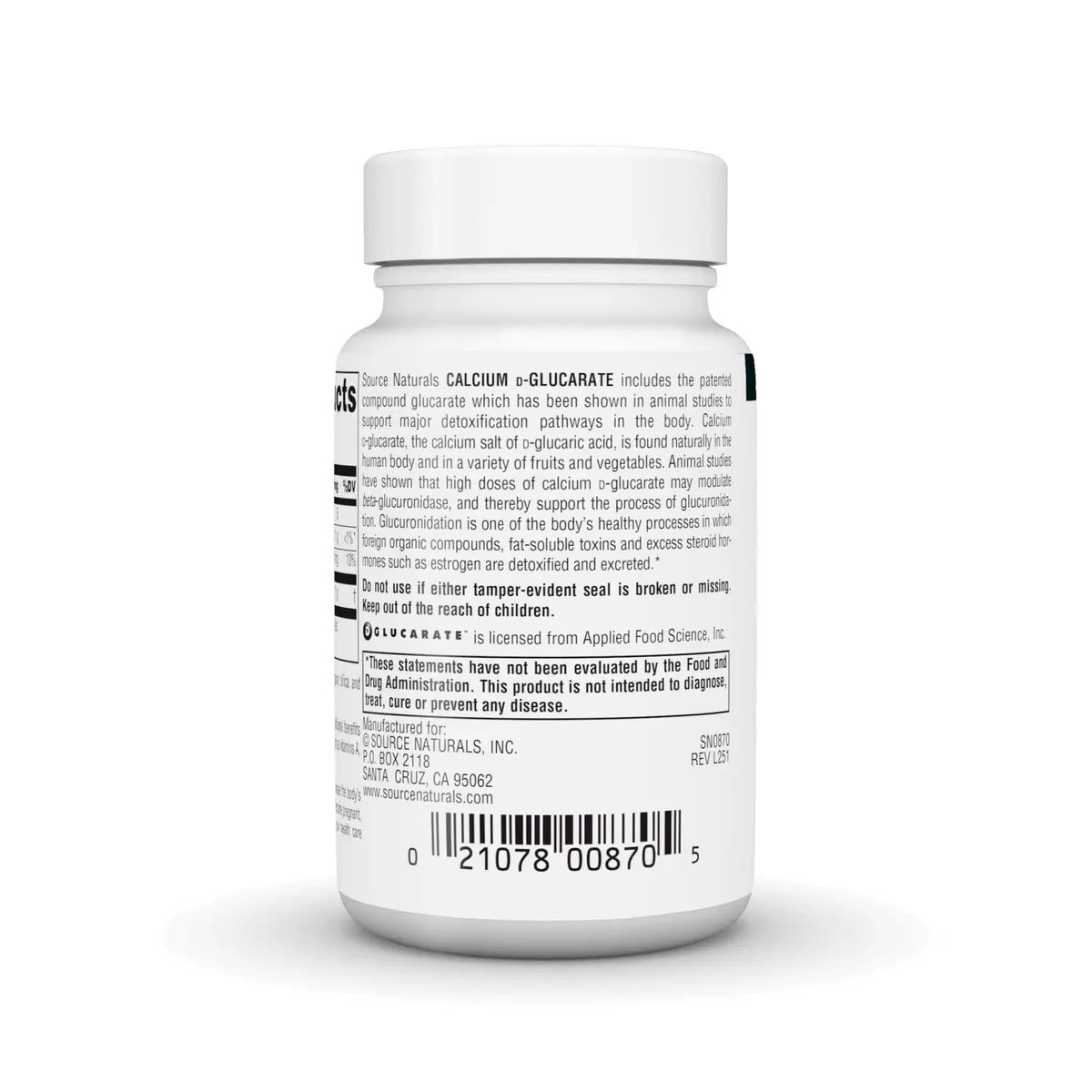 Source Naturals Calcium D-Glucarate 500 mg | Cellular Detoxifier, 60 Tablets, Vegetarian - view 4