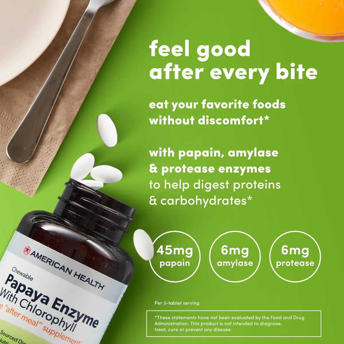 American Health Papaya Enzyme Chewables 250ct | Digestive Support with Chlorophyll & Peppermint - view 5