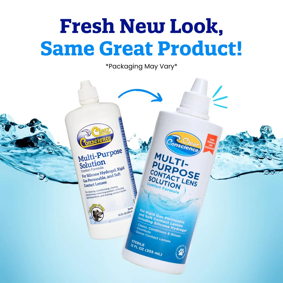 Clear Conscience Contact Lens Solution 12 Fl Oz | Cruelty-Free, No Rub Formula for Sensitive Eyes - view 7