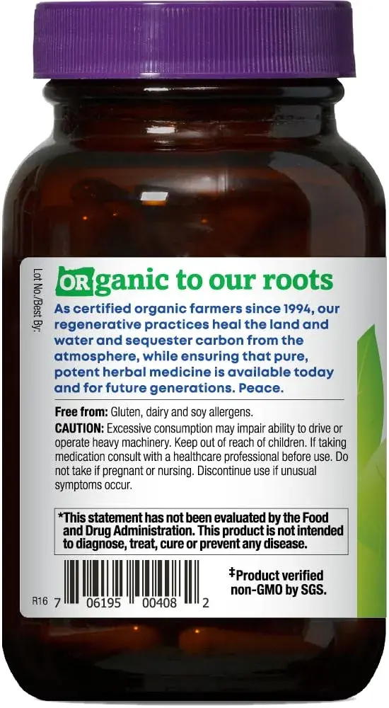 Oregon's Wild Harvest Muscle Relax Vegan Herbal Supplement 90 Count | USDA Organic Valerian, Hops & Skullcap for Relaxation - view 3