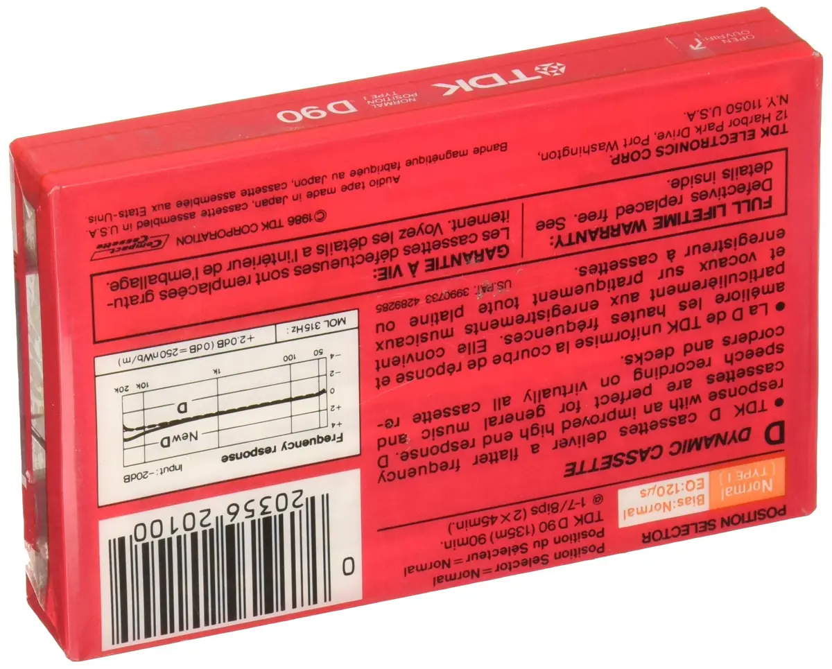 TDK Normal Bias Audiocassette 90 Minutes Single | High-Output Ferric Tape for Clear Recordings - view 2