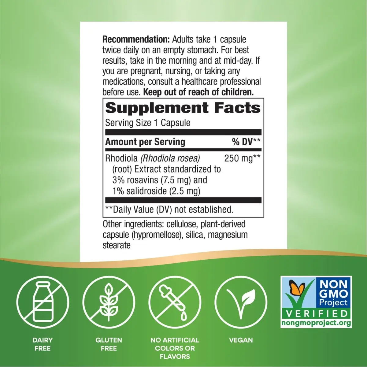 Nature's Way Rhodiola Capsules 250mg (60 Count) | Adaptogenic Herb for Energy & Cognitive Support - view 5