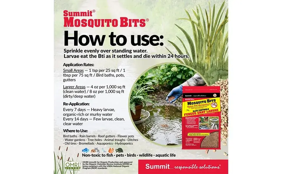 Summit Mosquito Bits Larvicide Granules 850g (30 oz) | EPA Registered Biological Control - view 9