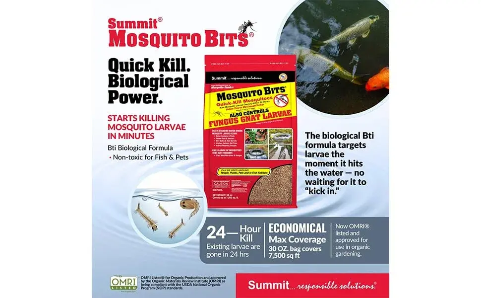 Summit Mosquito Bits Larvicide Granules 850g (30 oz) | EPA Registered Biological Control - view 11