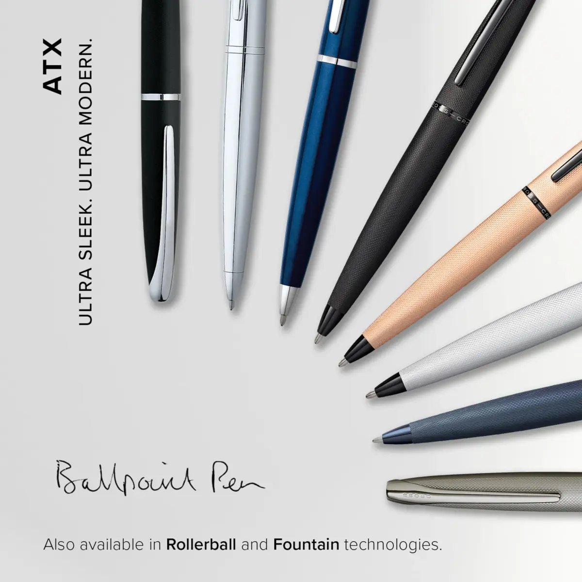 Cross ATX Pure Chrome Ballpoint Pen, Medium Point, Black Ink (0.7mm) | Smooth Writing, Professional Design - view 6