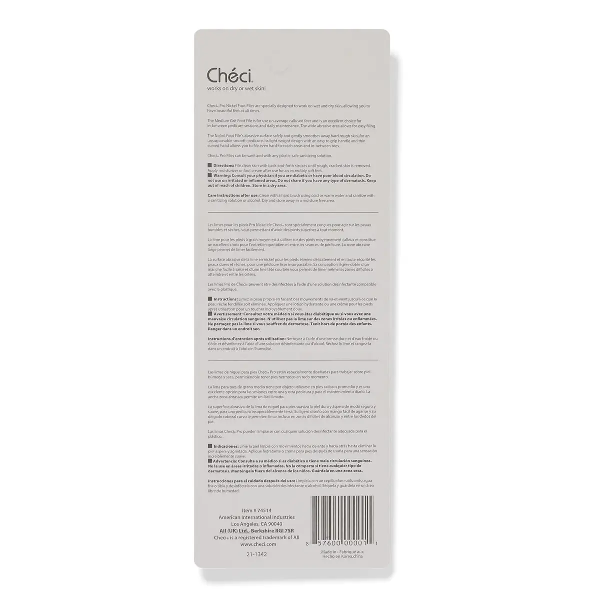 Checi Foot File Medium CH-702CI | Gentle Callus Removal for Daily Foot Care - view 2