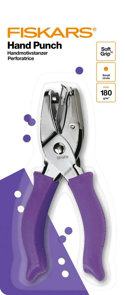 Fiskars 1/16" Circle Hand Hole Punch for Paper & Crafts, Purple | Precise 1/16" Cutouts with Comfort Grip - view 5