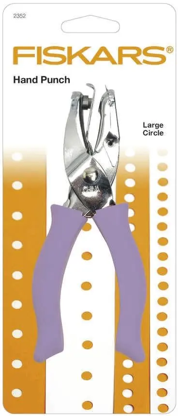 Fiskars 1/4" Circle Hand Hole Punch for Paper & Crafts, Lilac | Portable, Durable, Easy to Use - view 7