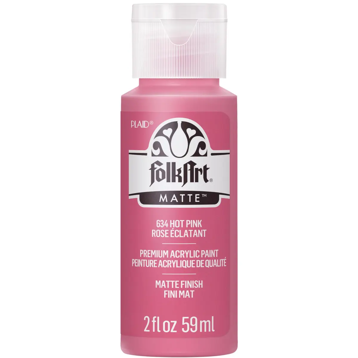 FolkArt Acrylic Paint Hot Pink 59ml (2 Fl Oz) | Artist-Quality Matte Finish - main product image