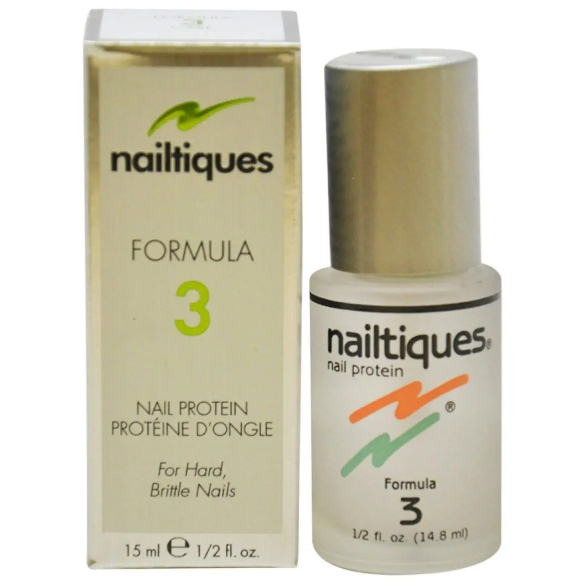 Nailtiques Nail Protein Formula 3 for Hard Nails 15ml (0.51 Fl Oz) | Salon-Tested Strengthening Treatment - main product image
