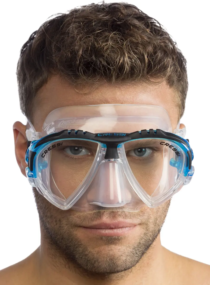 CRESSI Matrix 2-Lens Masks, Clear/Blue | Wide Field of View for Divers & Freedivers - view 6