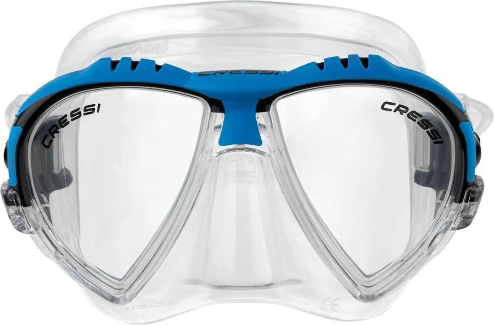 CRESSI Matrix 2-Lens Masks, Clear/Blue | Wide Field of View for Divers & Freedivers - view 2