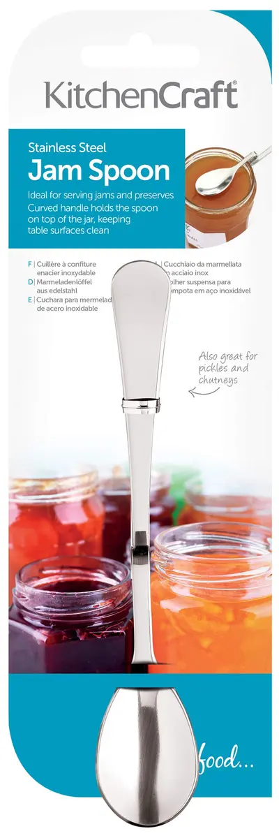 KitchenCraft Jam Spoon for Jars, Stainless Steel, 15 cm | Secure Mess-Free Jam Serving - view 2