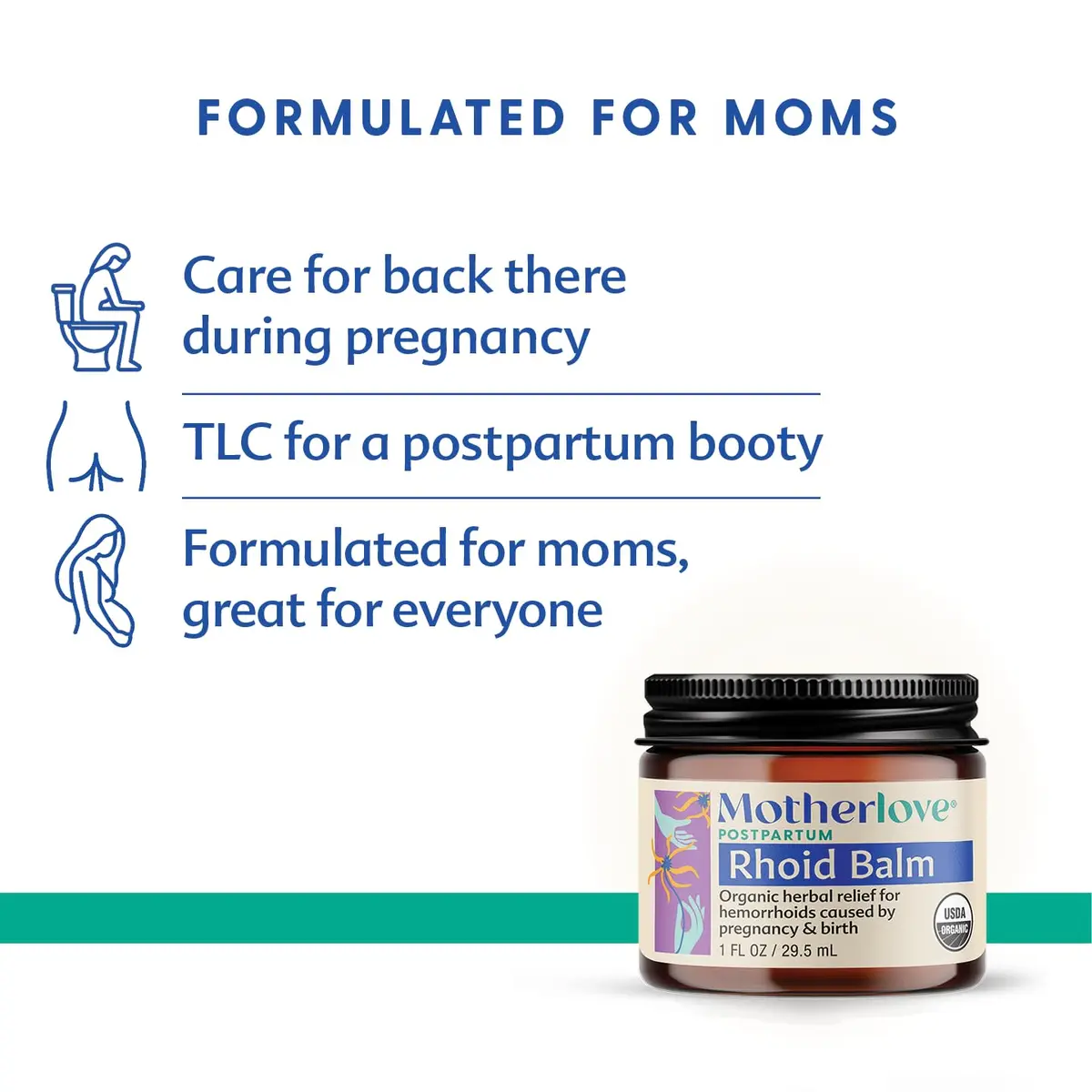 Motherlove Mom's Bottom Balm (1 oz) | Organic Herbal Soothing Care for Postpartum & Pregnancy - view 2