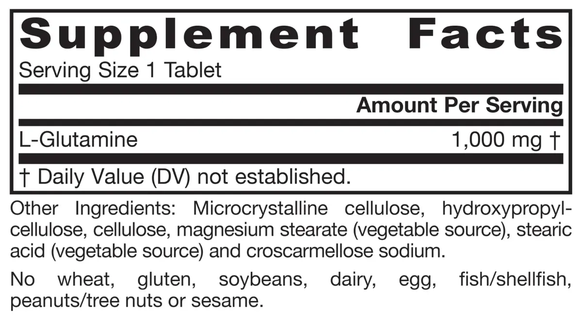 Jarrow Formulas L-Glutamine 1000 mg Tablets | Muscle Tissue & Immune Support - view 9