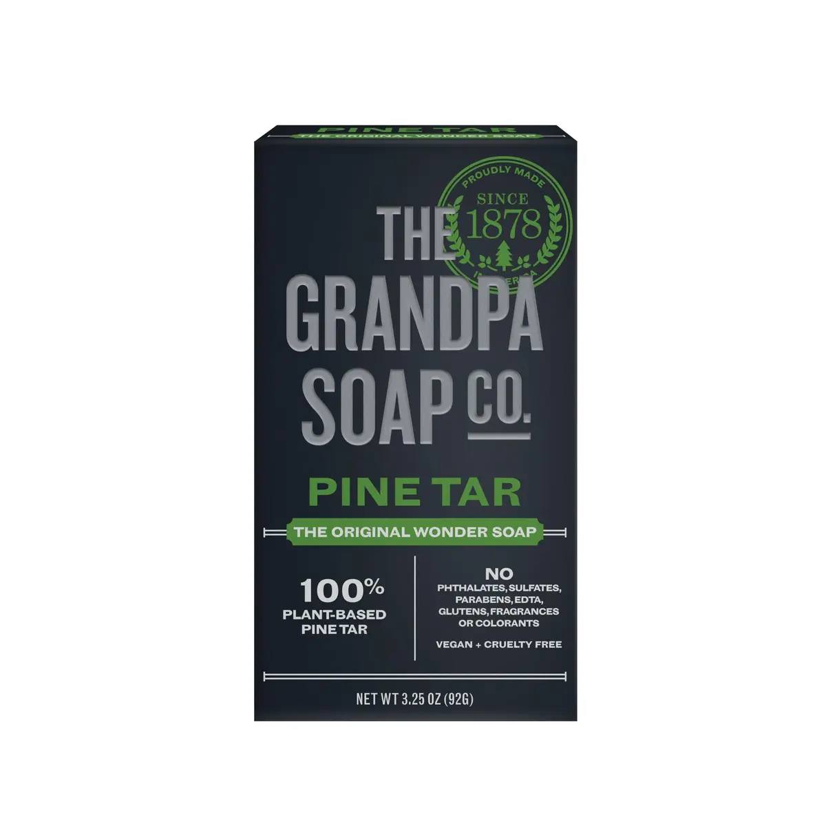 Grandpa's Pine Tar Soap 3.25 oz | Moisturizes & Deodorizes | Unisex - main product image