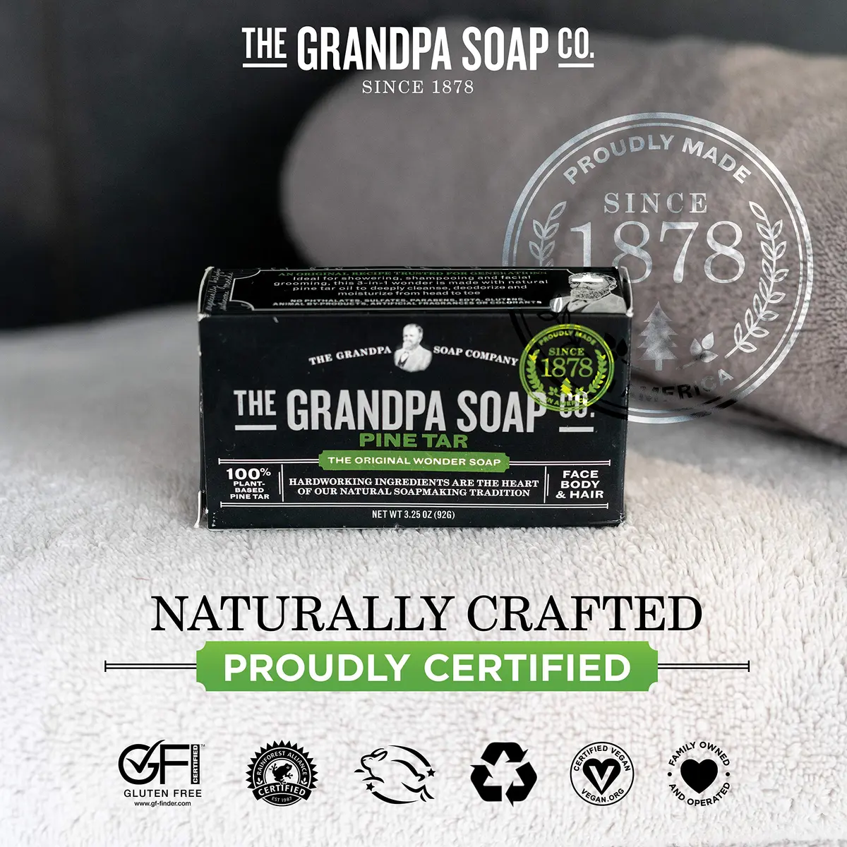 Grandpa's Pine Tar Soap 3.25 oz | Moisturizes & Deodorizes | Unisex - view 4