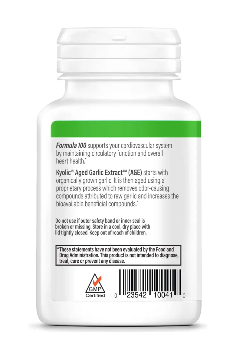 Kyolic Aged Garlic Extract Formula 100 Capsules | Cardiovascular & Circulatory Health Support (100 Count) - view 2