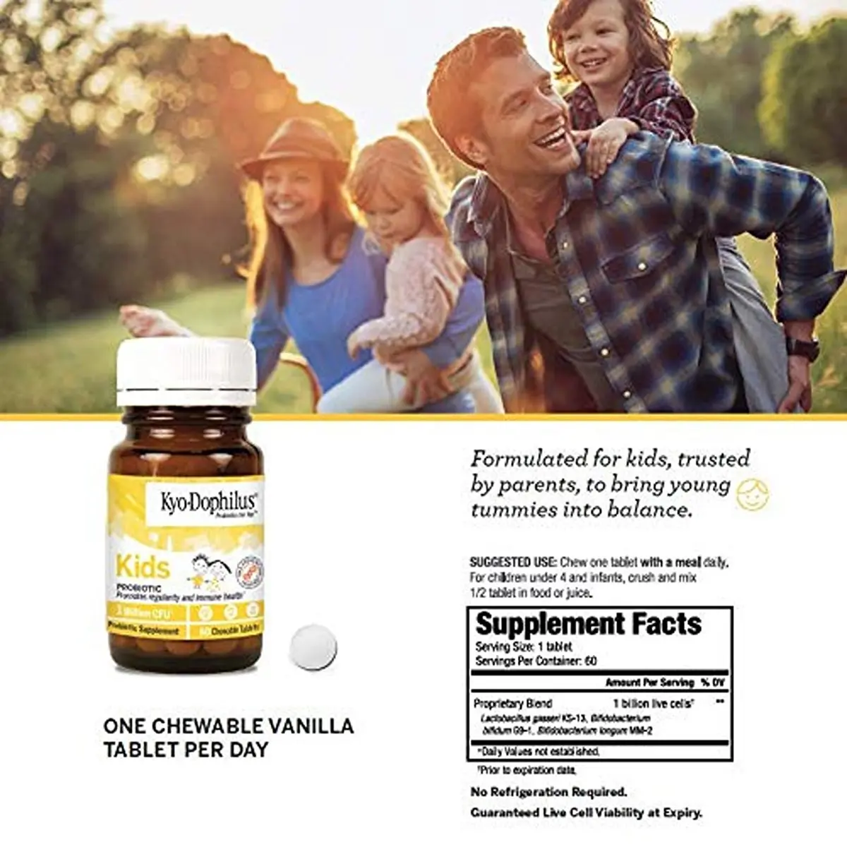 Wakunaga Kyo-Dophilus Kids Probiotic 60 Tablets | Clinically Studied Digestive & Immune Support - view 6