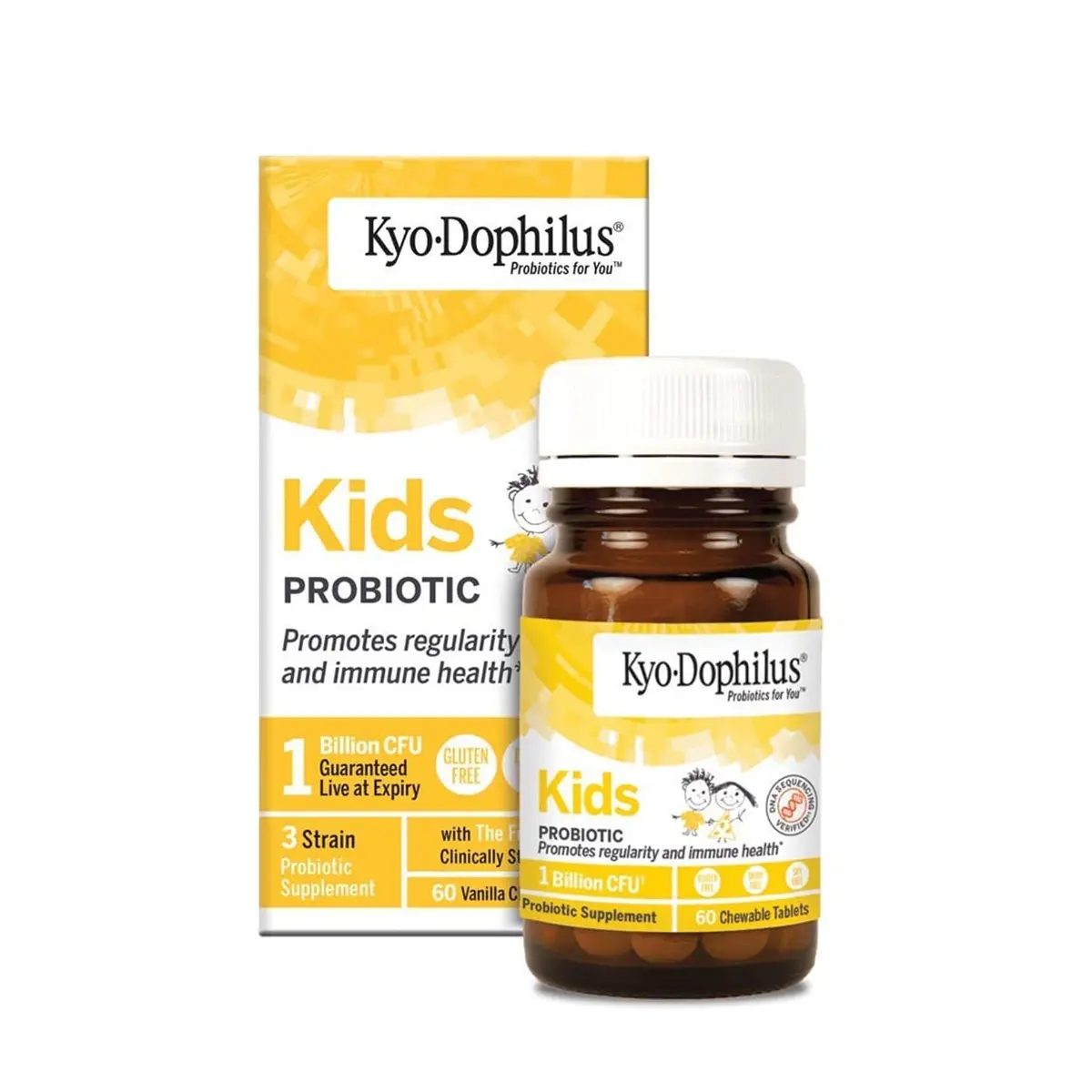 Wakunaga Kyo-Dophilus Kids Probiotic 60 Tablets | Clinically Studied Digestive & Immune Support - main product image