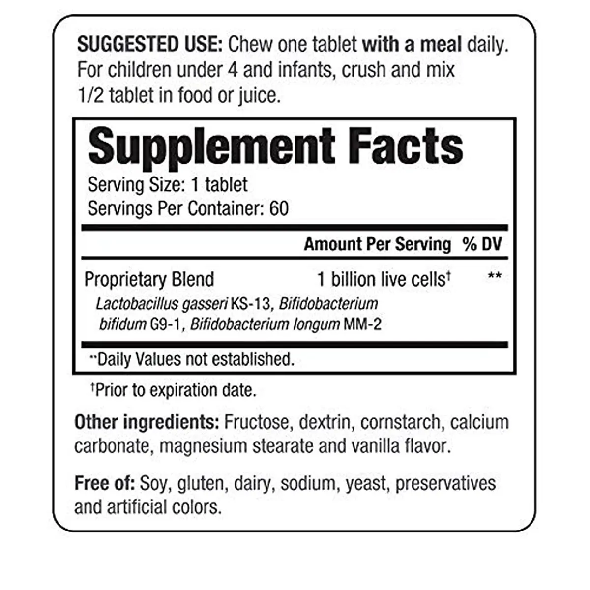 Wakunaga Kyo-Dophilus Kids Probiotic 60 Tablets | Clinically Studied Digestive & Immune Support - view 2