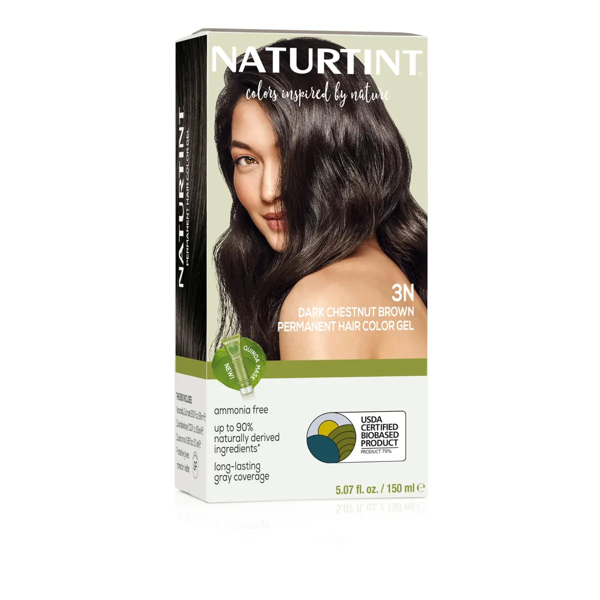 Naturtint 3N Dark Chestnut Brown Permanent Hair Color 150ml | Ammonia Free, Vegan, Long-Lasting, 100% Gray Coverage - main product image