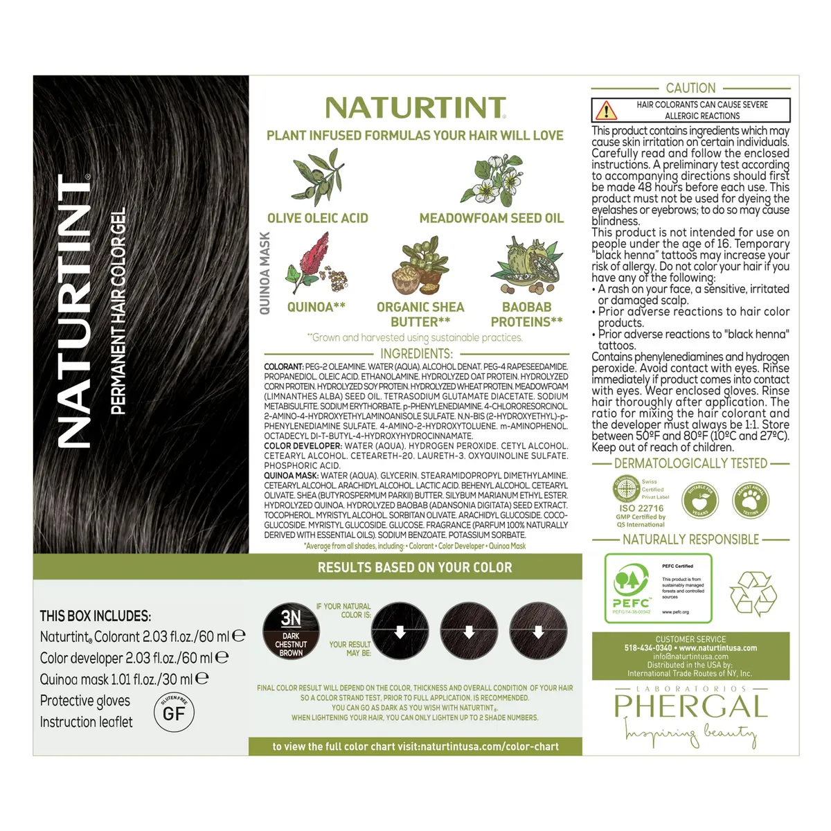 Naturtint 3N Dark Chestnut Brown Permanent Hair Color 150ml | Ammonia Free, Vegan, Long-Lasting, 100% Gray Coverage - view 3