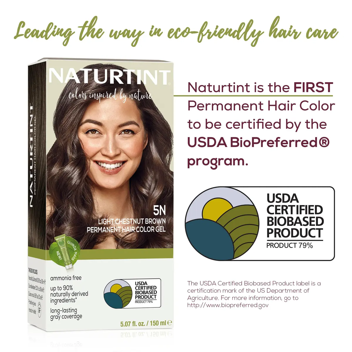 Naturtint 5N Light Chestnut Brown Permanent Hair Color 150ml | Ammonia Free, Vegan, Long Lasting - view 3