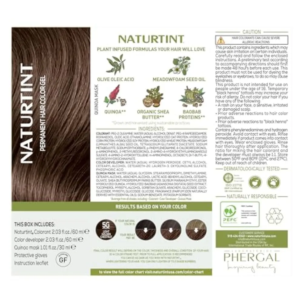Naturtint 5G Light Golden Chestnut Permanent Hair Color 150ml | Up to 100% Gray Coverage, Ammonia-Free - view 5