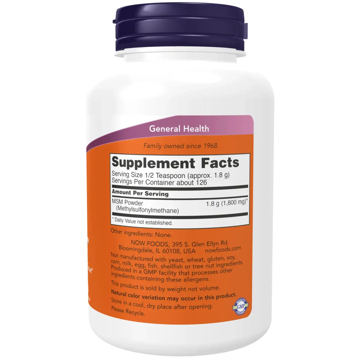 NOW Foods MSM Powder 8 oz (227 g) | Supports Joint Health & Cartilage - view 2
