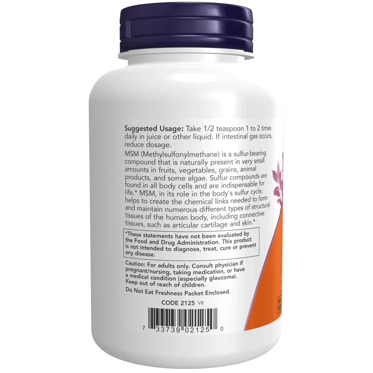NOW Foods MSM Powder 8 oz (227 g) | Supports Joint Health & Cartilage - view 3