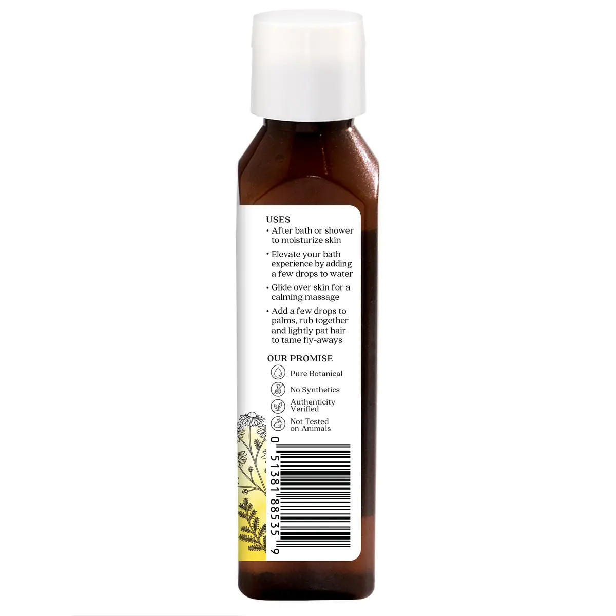 Aura Cacia Tranquil Chamomile Body Oil 118ml (4 Fl Oz) | Soothing Moisture for All Skin Types - view 3