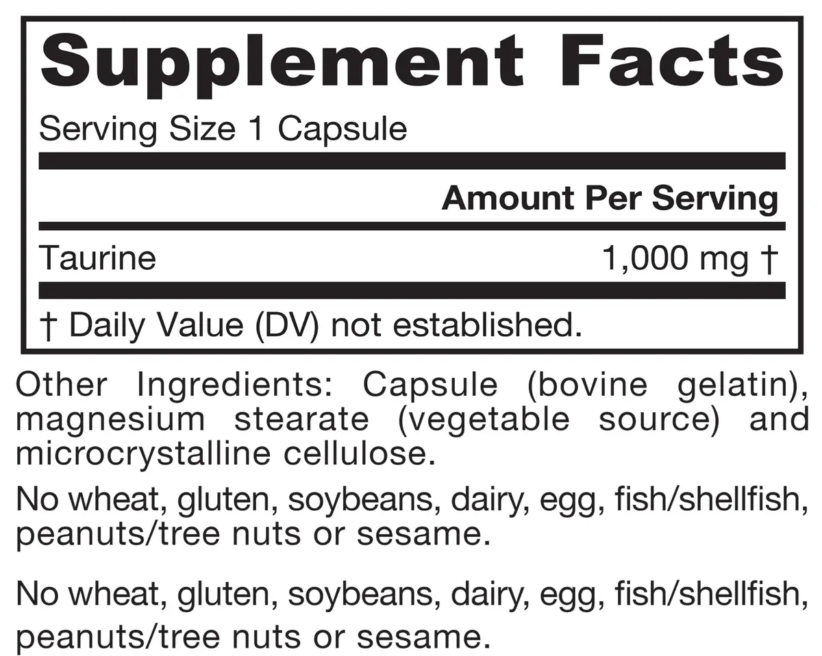 Jarrow Formulas Taurine 1000 mg Capsules, 100 Count (454 g) | Supports Brain Health & Osmoregulation - view 9