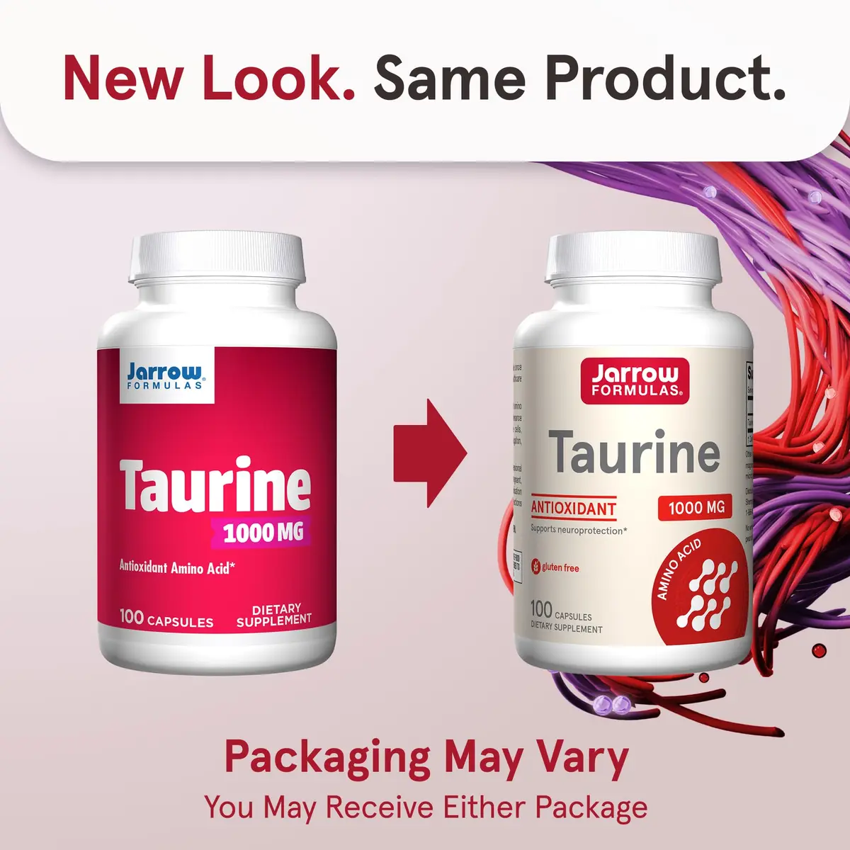 Jarrow Formulas Taurine 1000 mg Capsules, 100 Count (454 g) | Supports Brain Health & Osmoregulation - view 2
