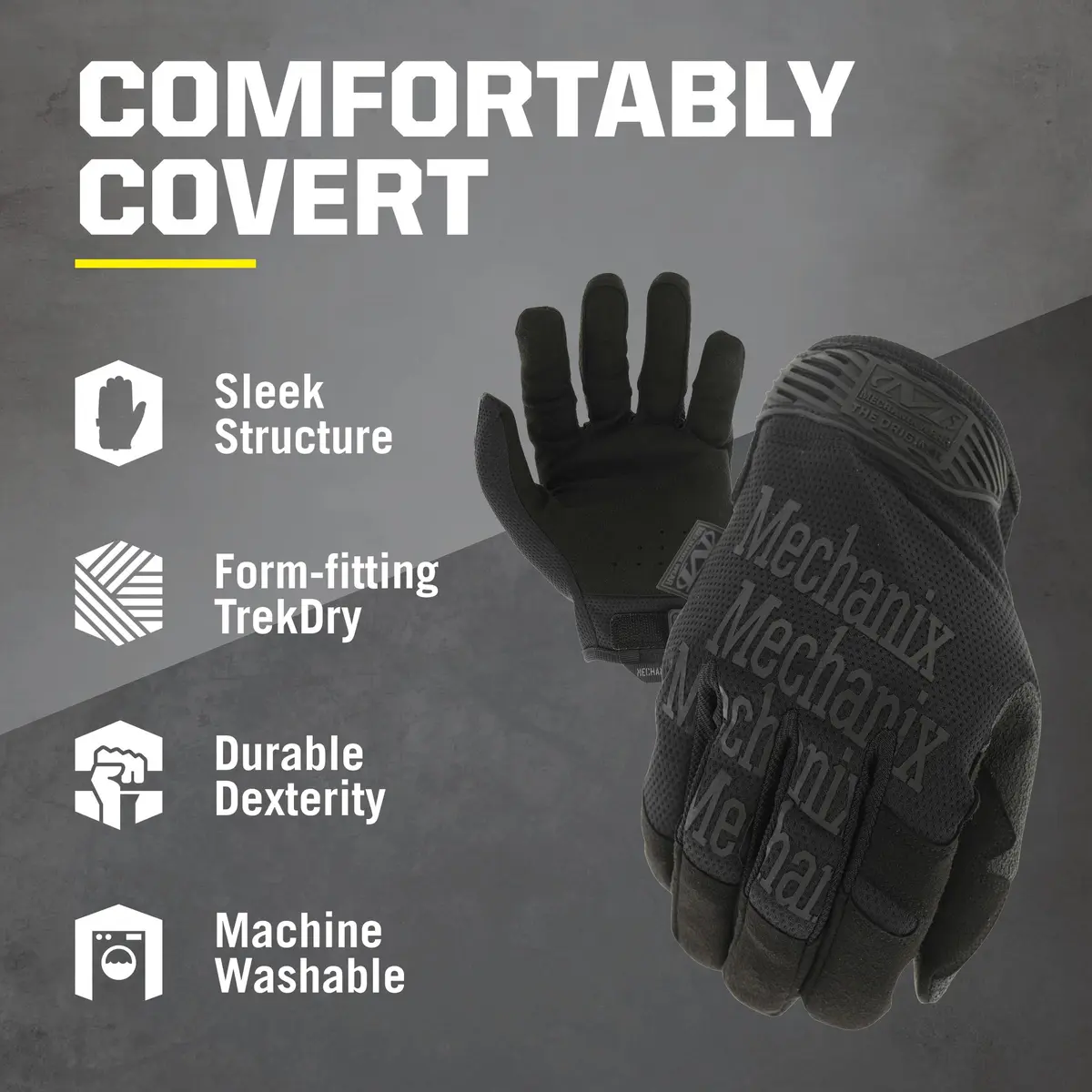 Mechanix Wear Original Tactical Covert Gloves Small | Impact & Abrasion Resistant, Touchscreen Compatible - view 2