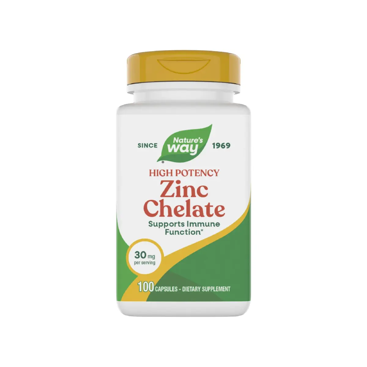 Nature's Way Zinc Chelate Mineral Supplement 30 mg 100 Capsules | Supports Immune Function - main product image