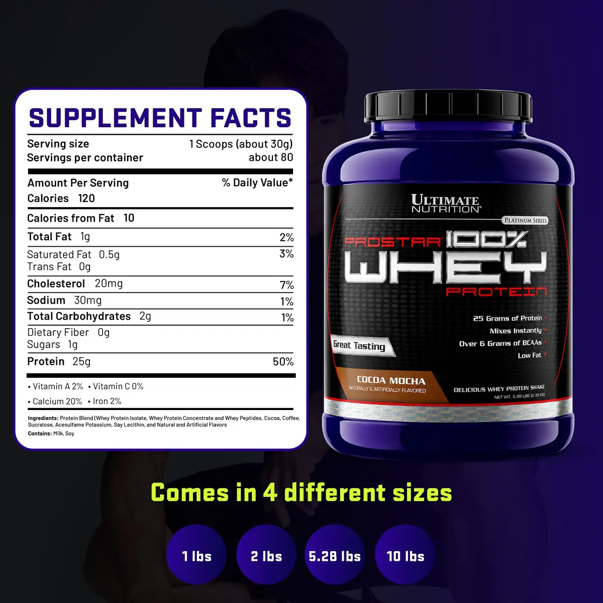 Ultimate Nutrition Prostar Whey Protein Isolate, Cocoa Mocha, 2 lb | 25g Protein, Fast Absorption, Keto-Friendly - view 7