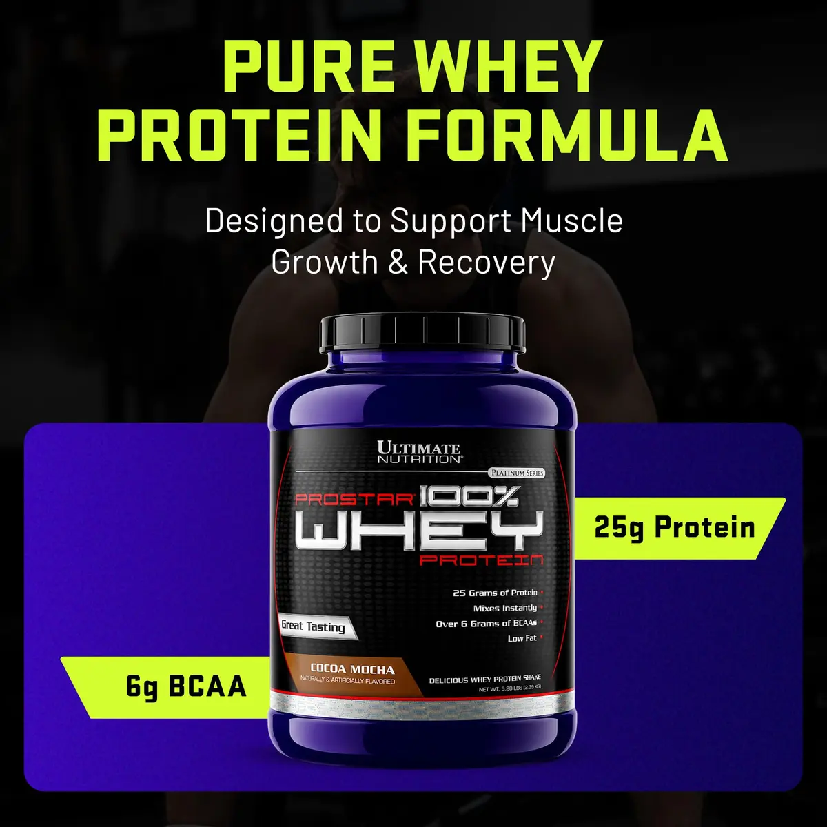 Ultimate Nutrition Prostar Whey Protein Isolate, Cocoa Mocha, 2 lb | 25g Protein, Fast Absorption, Keto-Friendly - view 3