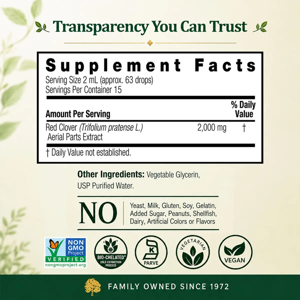 Nature's Answer Red Clover Liquid Extract 30ml (1 Fl Oz) | Menopause Support for Hormonal Balance - view 5