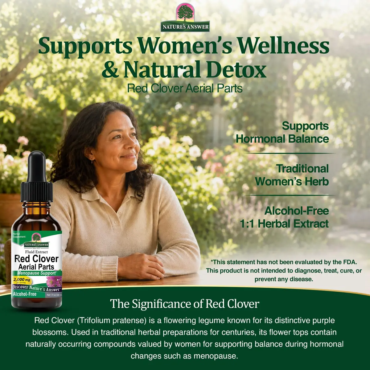 Nature's Answer Red Clover Liquid Extract 30ml (1 Fl Oz) | Menopause Support for Hormonal Balance - view 6