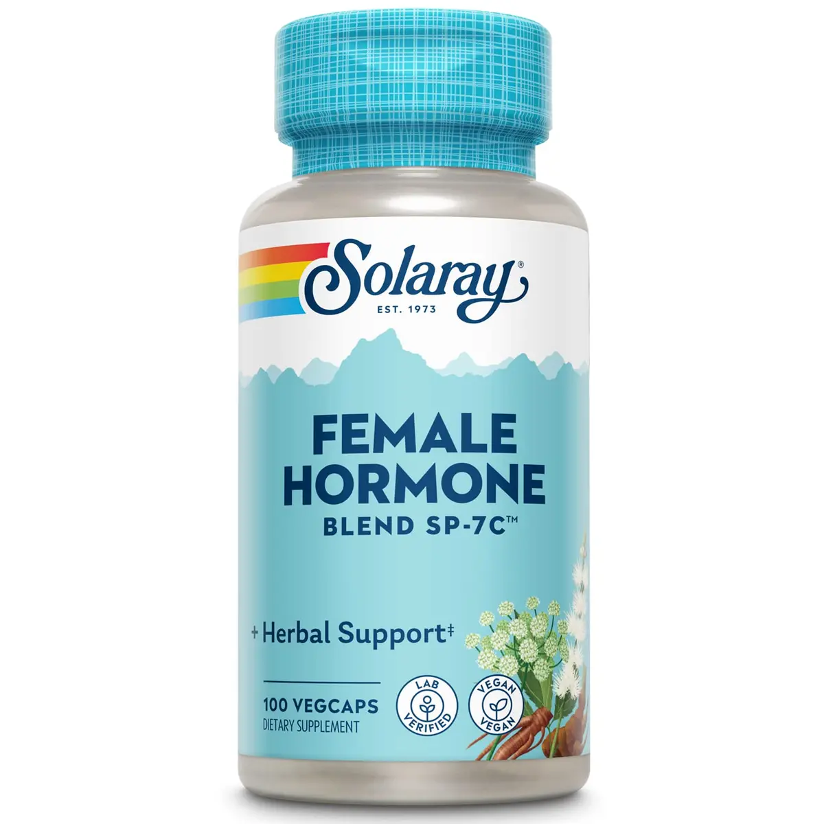 SOLARAY Female Hormone Blend SP-7C Vegan Herbal Supplement 100 Count | Natural Support for Women's Wellness - main product image