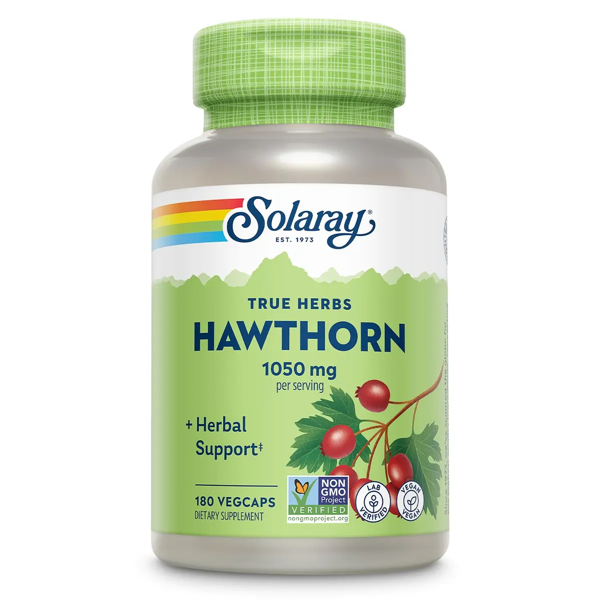 SOLARAY Hawthorn Berry Capsules 1050 mg | Herbal Support for Heart & Wellness - main product image