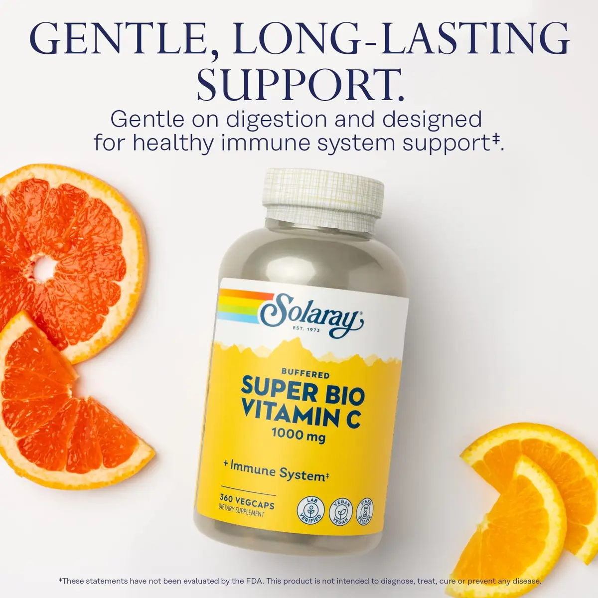 SOLARAY Super Bio Buffered Vitamin C 1000 mg Time Release, 360 VegCaps | Supports Immunity & Heart - view 3